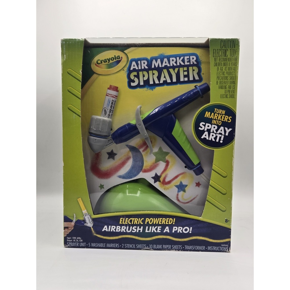 Crayola Air Marker Sprayer Set Airbrush Kit‎  Electric Powered Spray Art New
